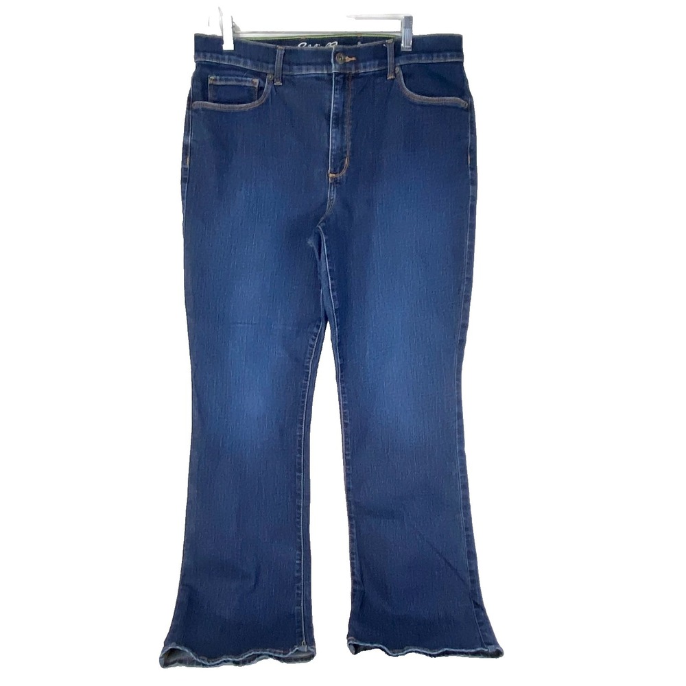 Eddie Bauer Voyager Jeans Women's 14 Blue Denim Pants High Rise Bootcut Denim